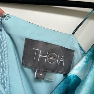 Theia couture watercolour evening dress. 3/4 length.